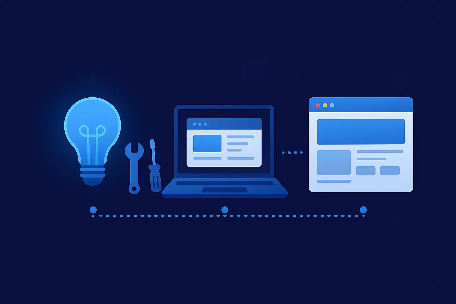 Illustration du processus de création de votre projet web