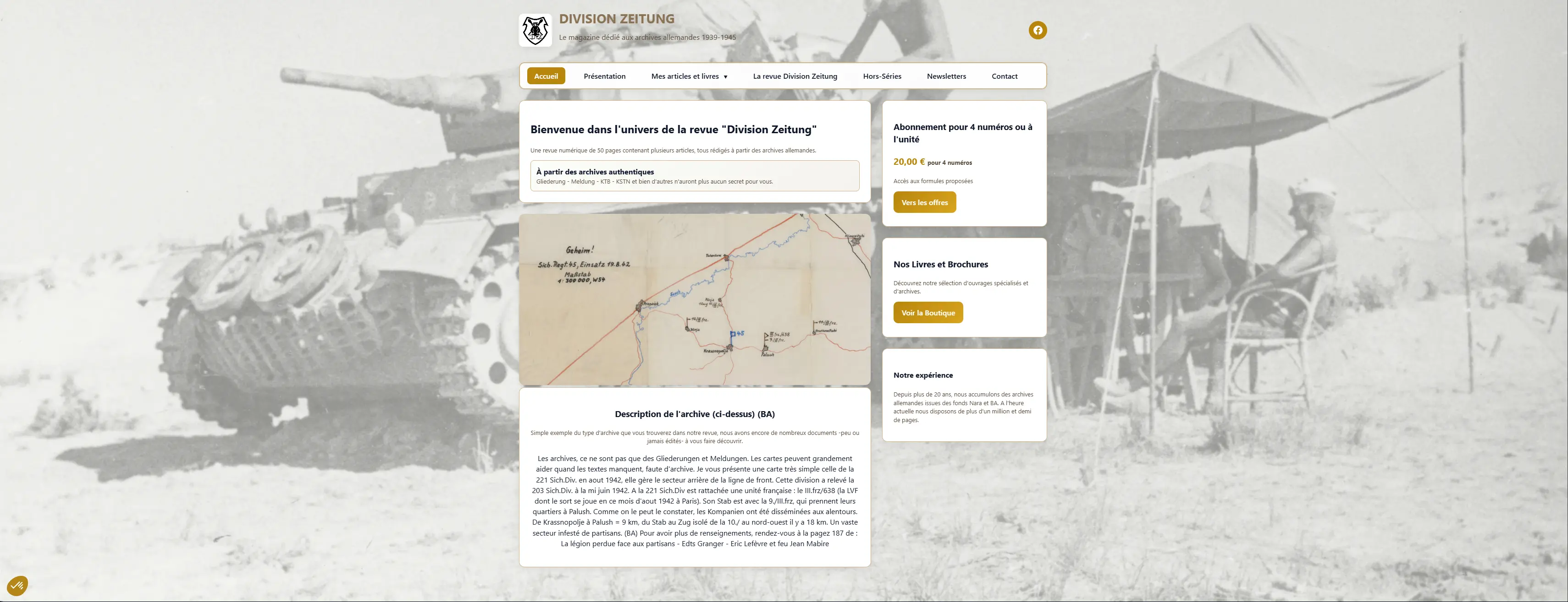 Aperçu du site Division Zeitung
