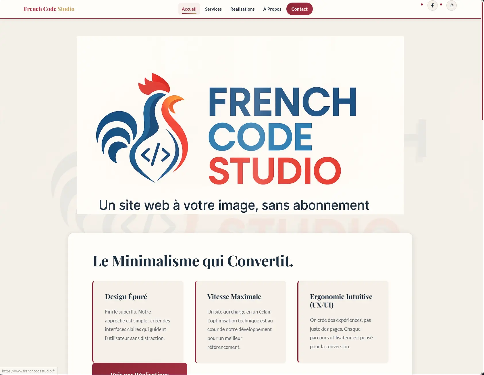Aperçu du site French Code Studio